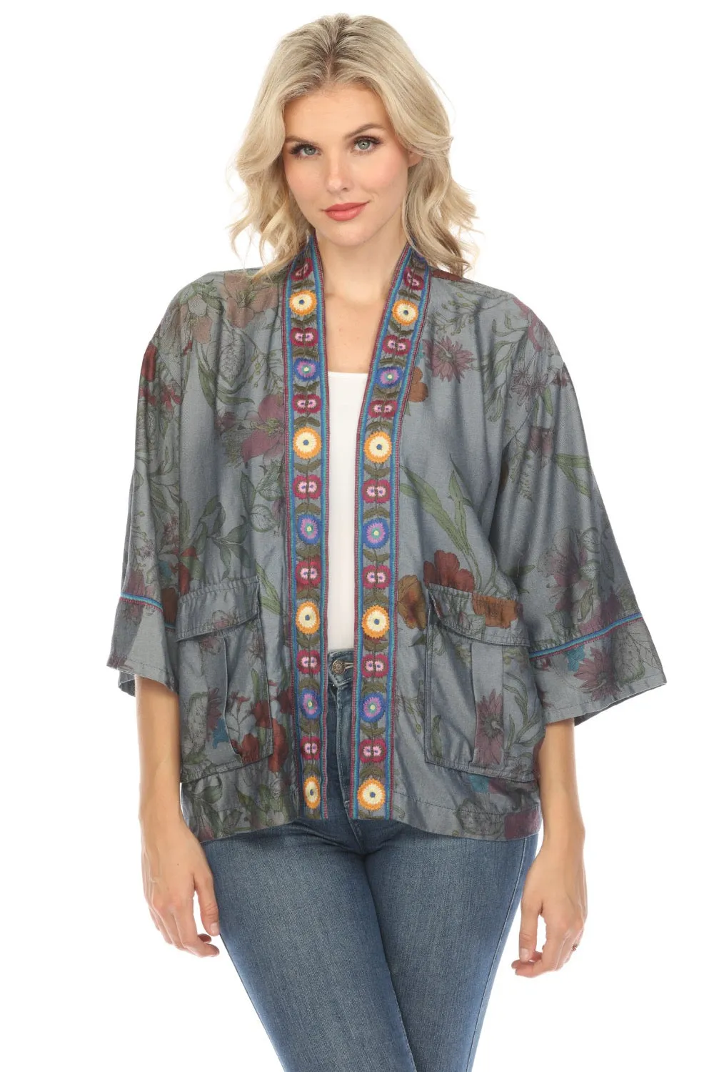 Johnny Was Workshop Liliana Floral Cargo Kimono Boho Chic W45024