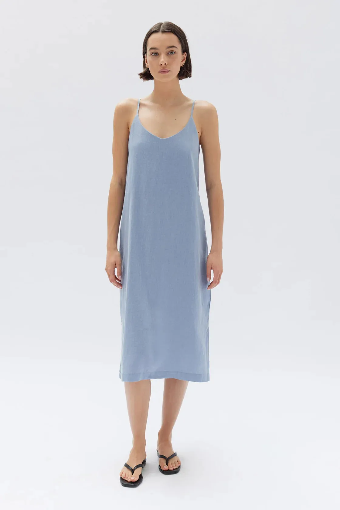 LINEN SLIP DRESS | GLACIAL