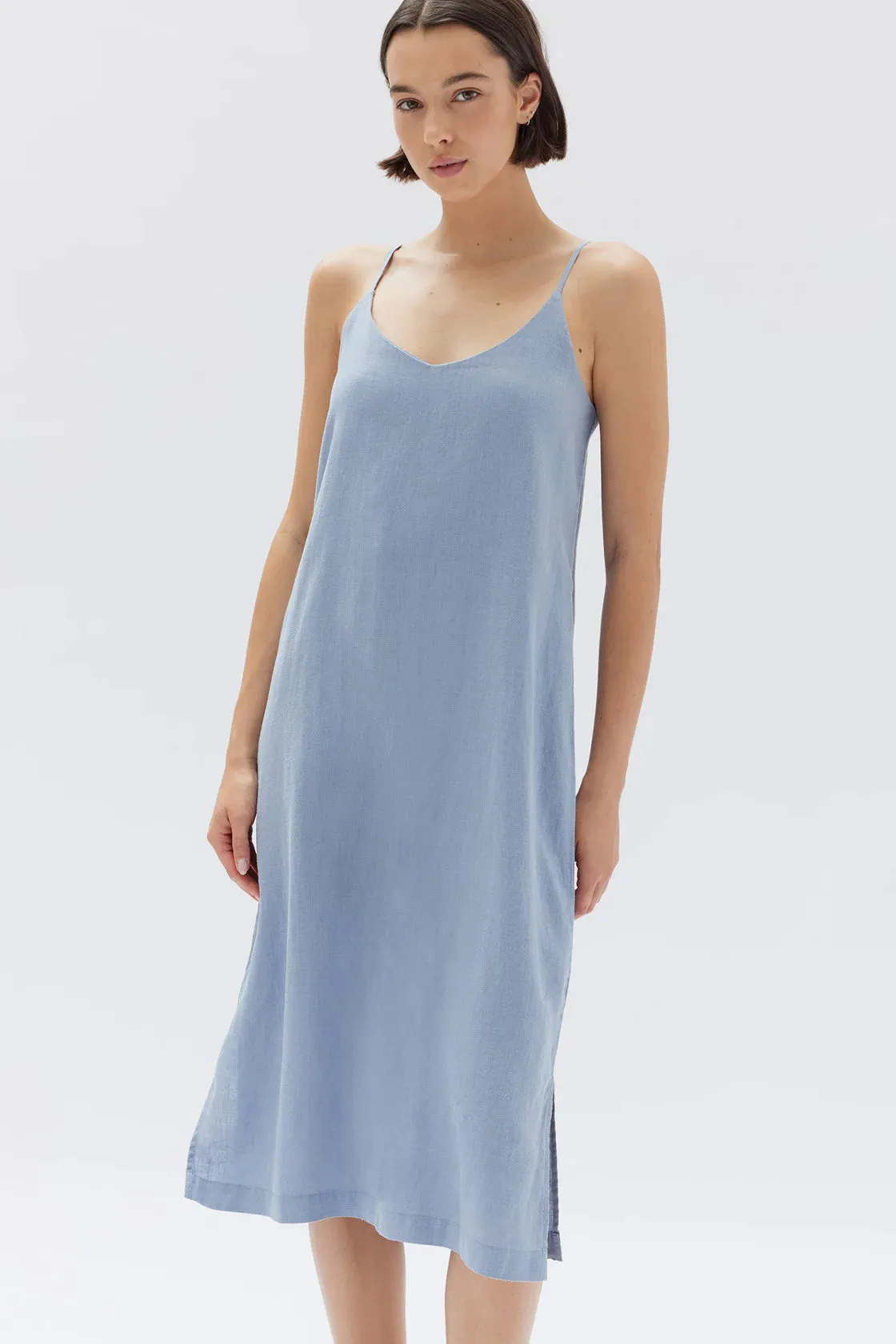 LINEN SLIP DRESS | GLACIAL