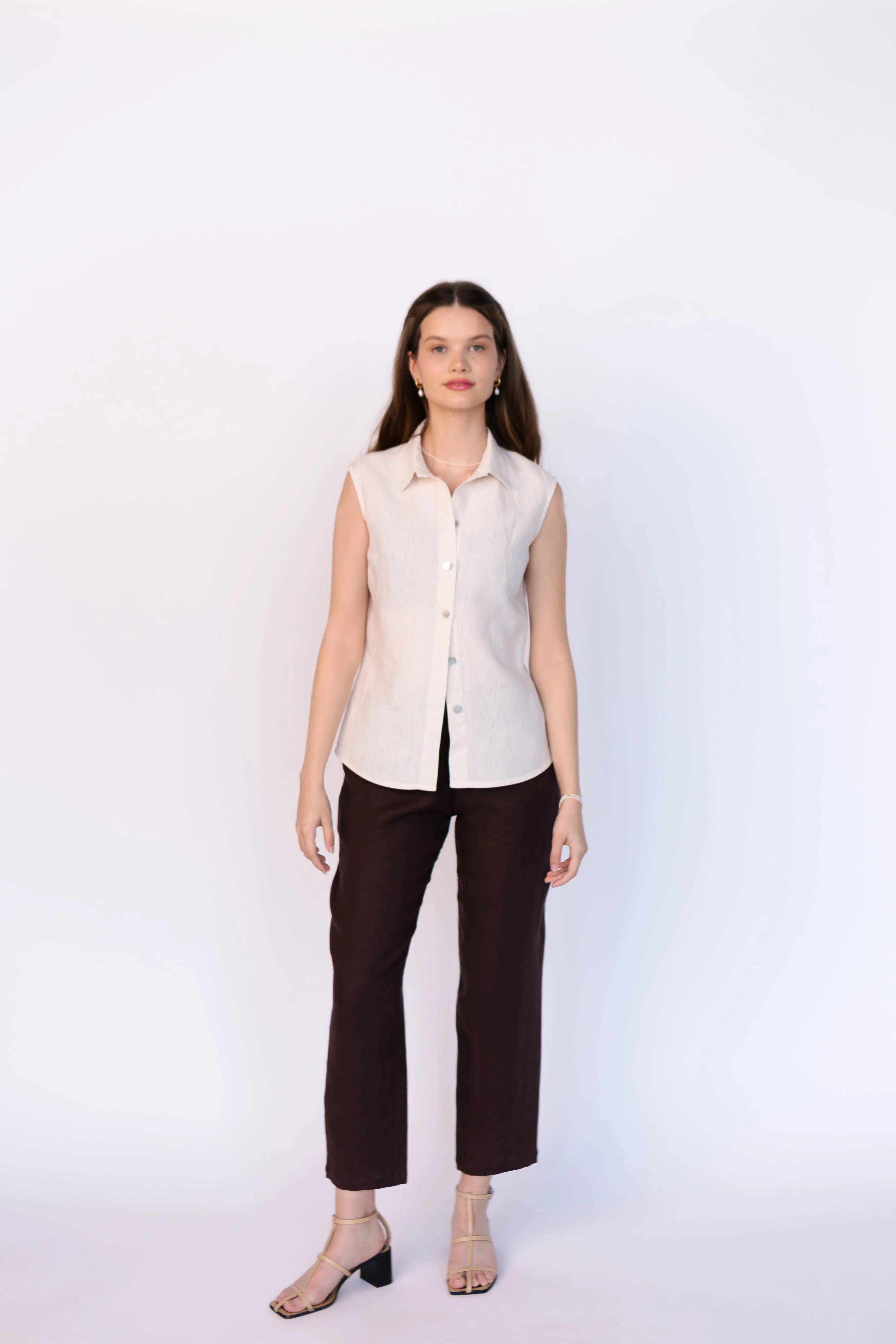 Linen Tapered Pants BARBARA