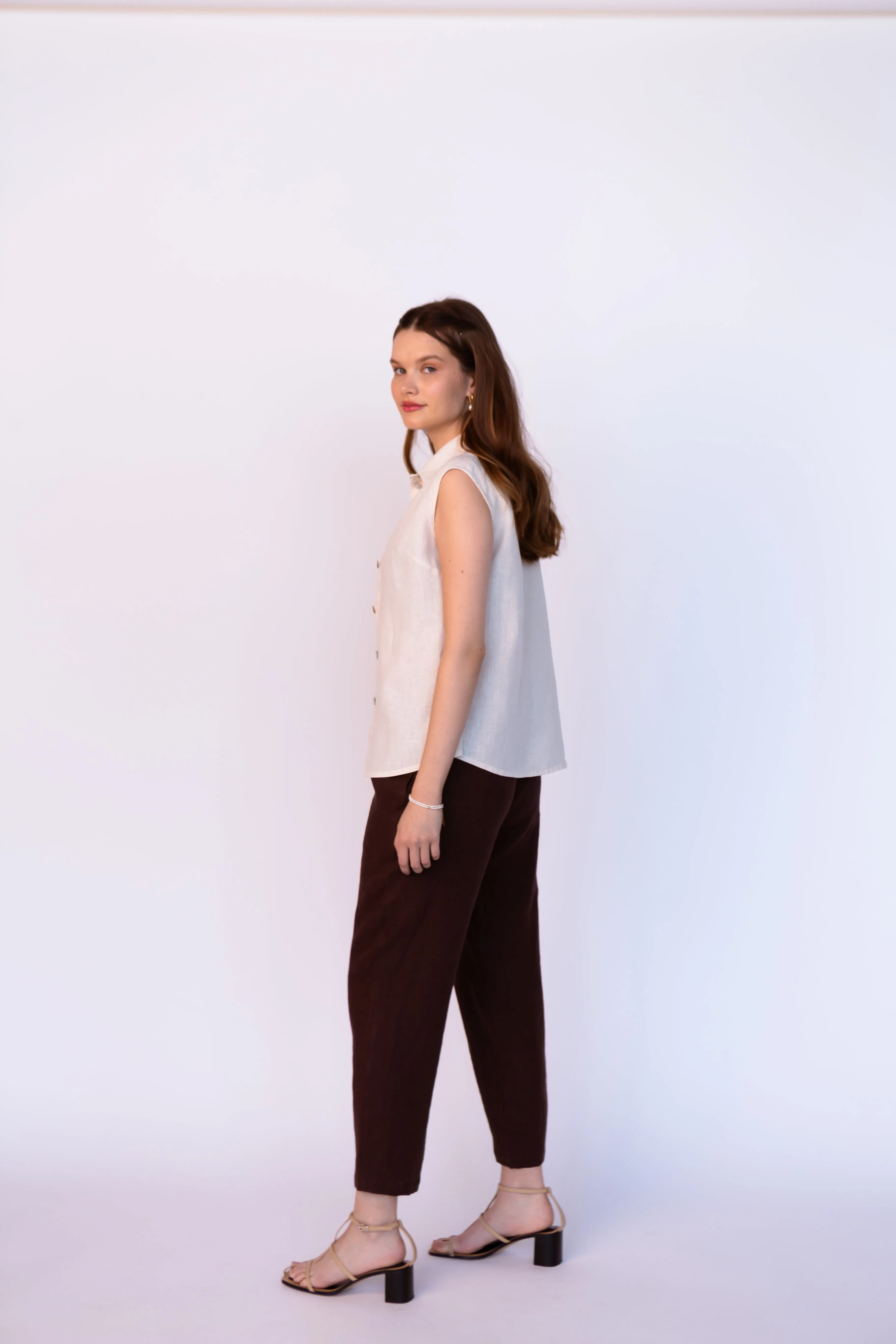 Linen Tapered Pants BARBARA
