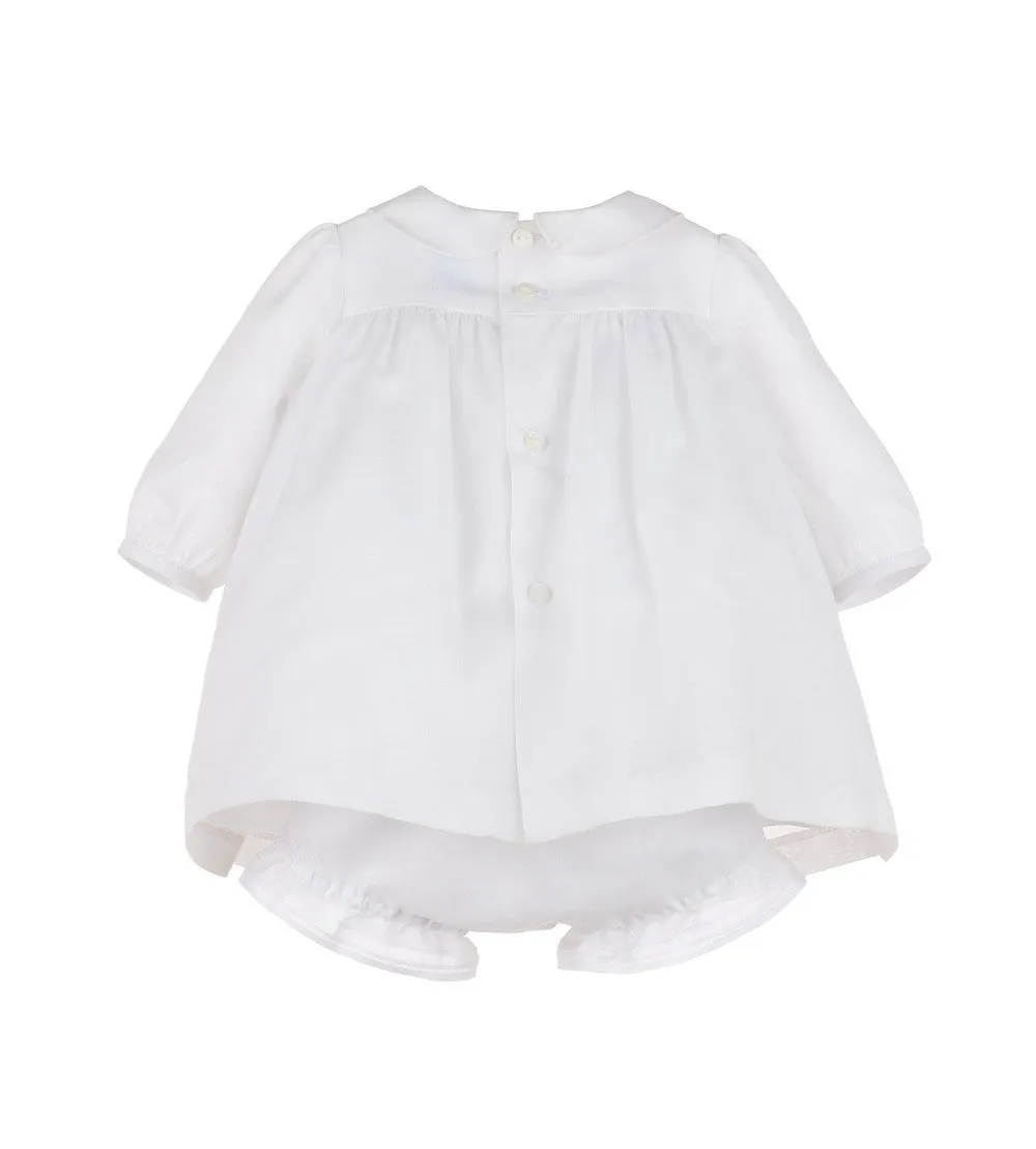 Luli & Me Baby Girls Boho Smocked Dress Set - White