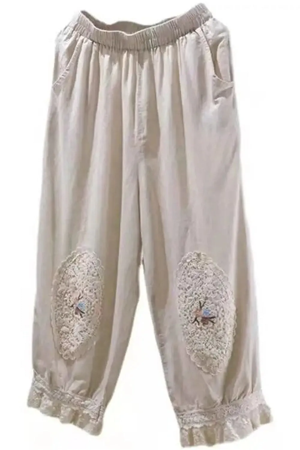 Mori Girl Embroidered Loose Pants