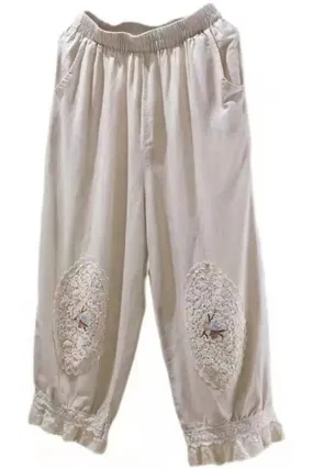 Mori Girl Embroidered Loose Pants