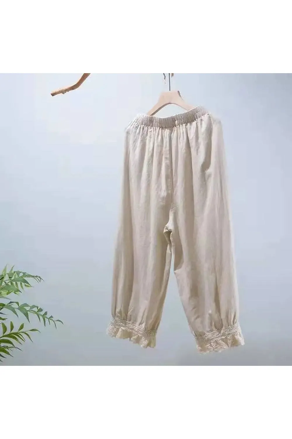 Mori Girl Embroidered Loose Pants
