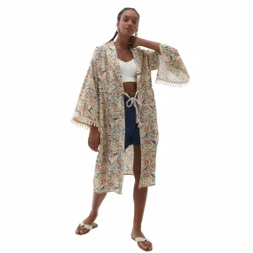 OXXO - Mixed Kimono with Tassle Detail