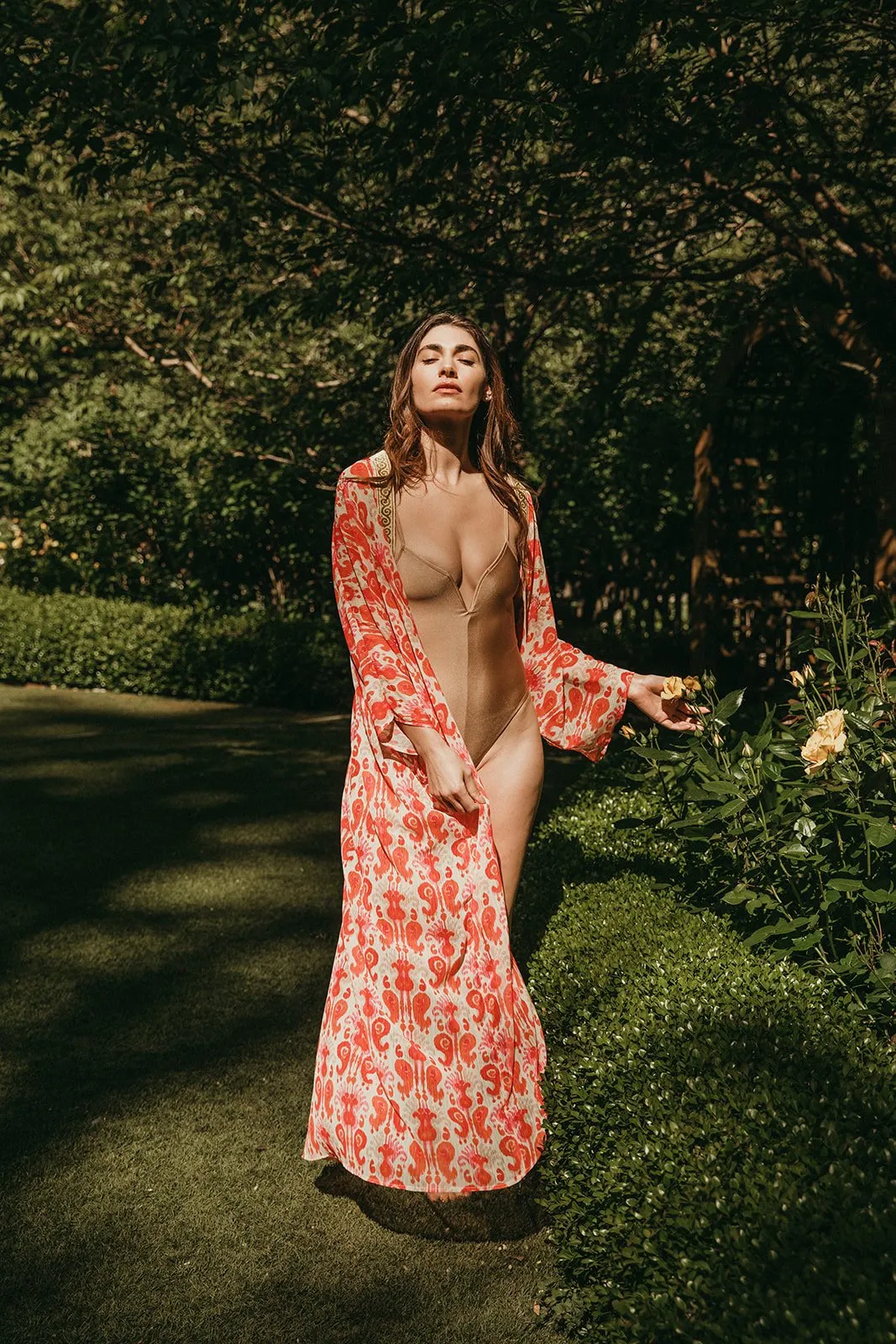 Pink Ikat Goddess Kimono