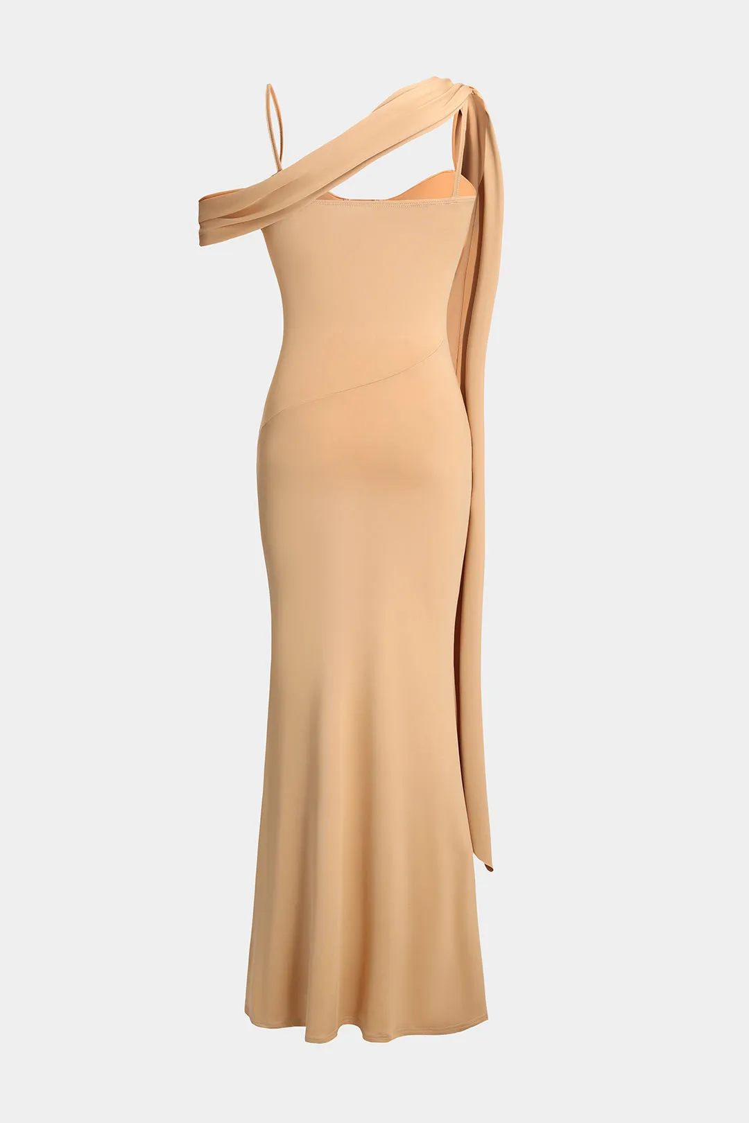 Ruched Bustier Slip Maxi Elbise