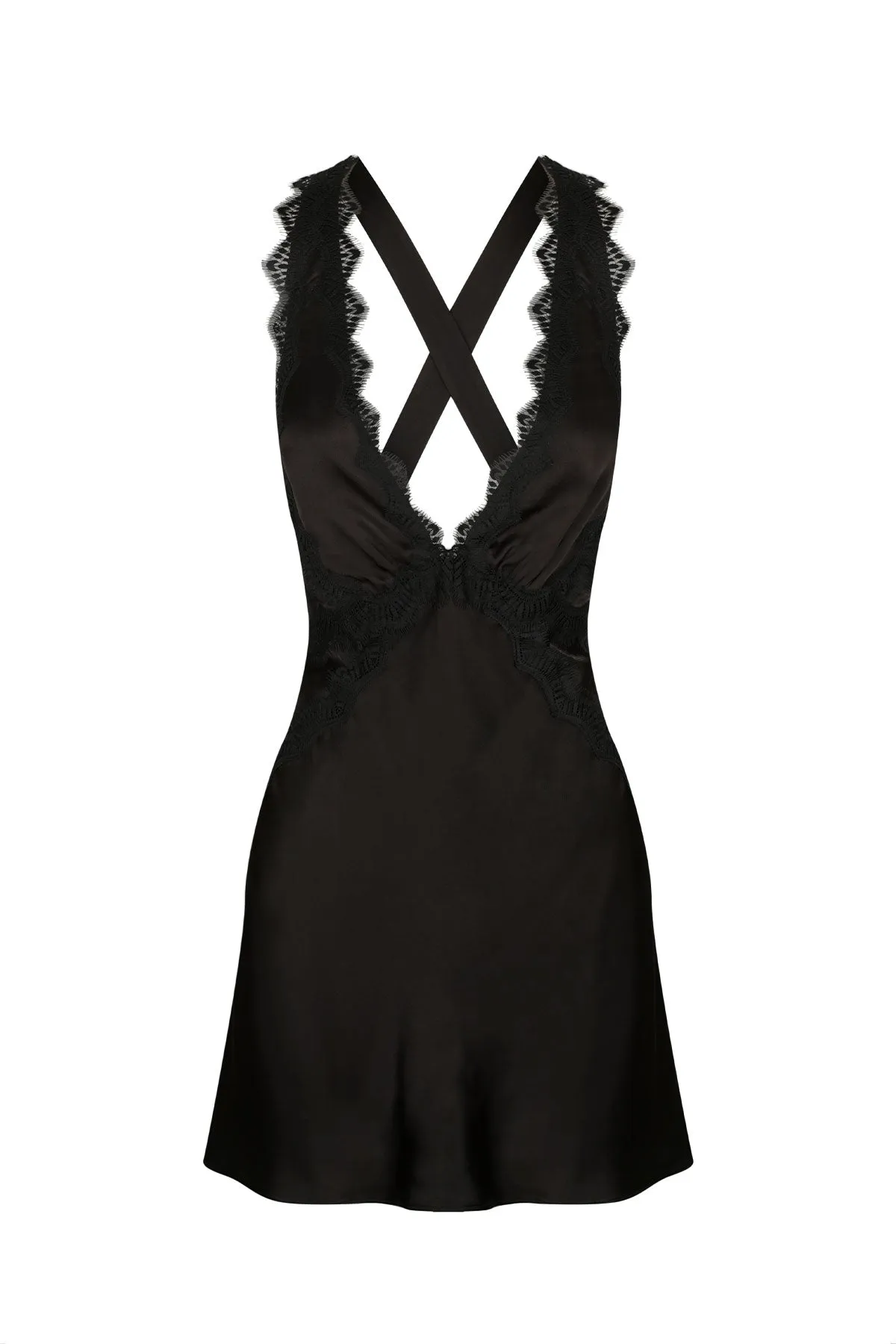 Shona Joy Camille Lace Cross Back Mini Dress