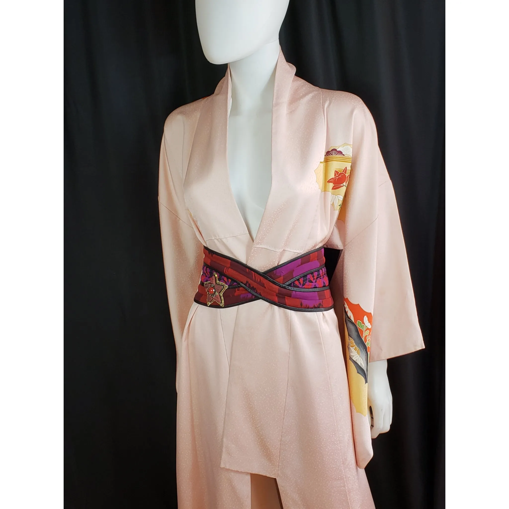 Vintage Japanese Silk Kimono O/S