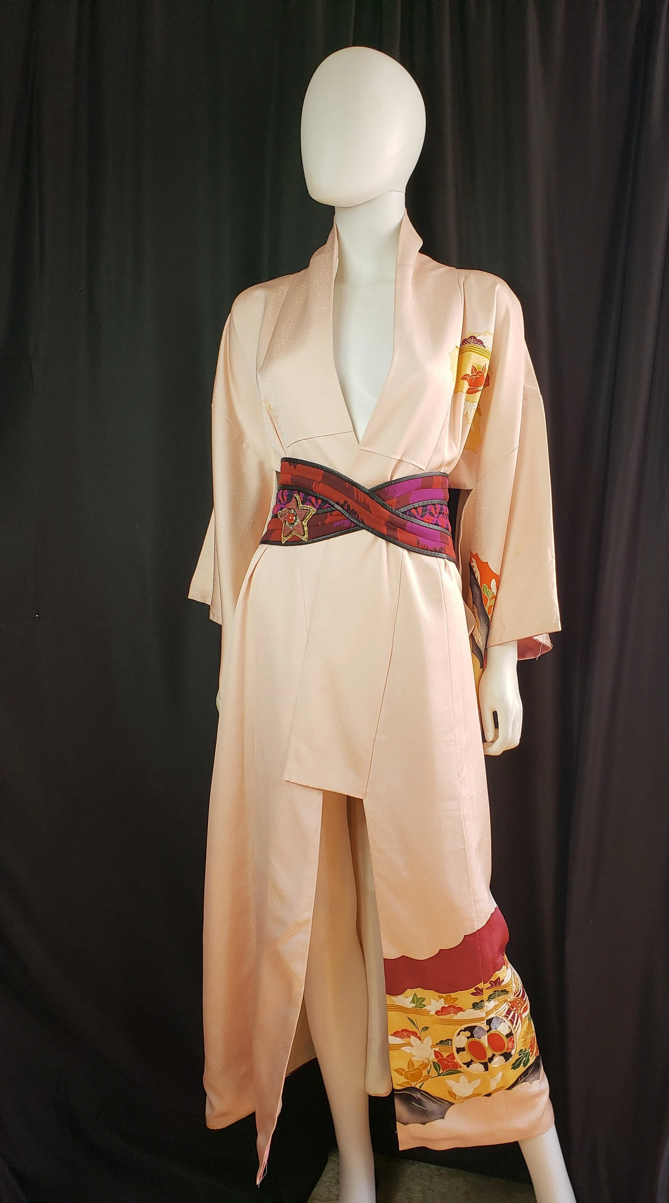 Vintage Japanese Silk Kimono O/S