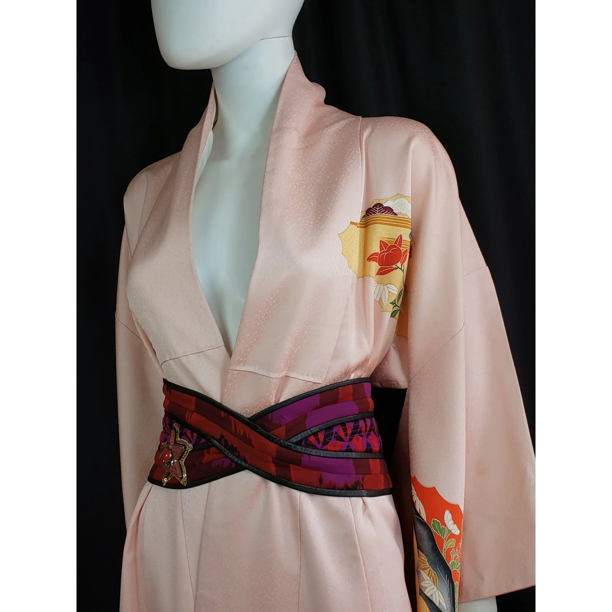 Vintage Japanese Silk Kimono O/S