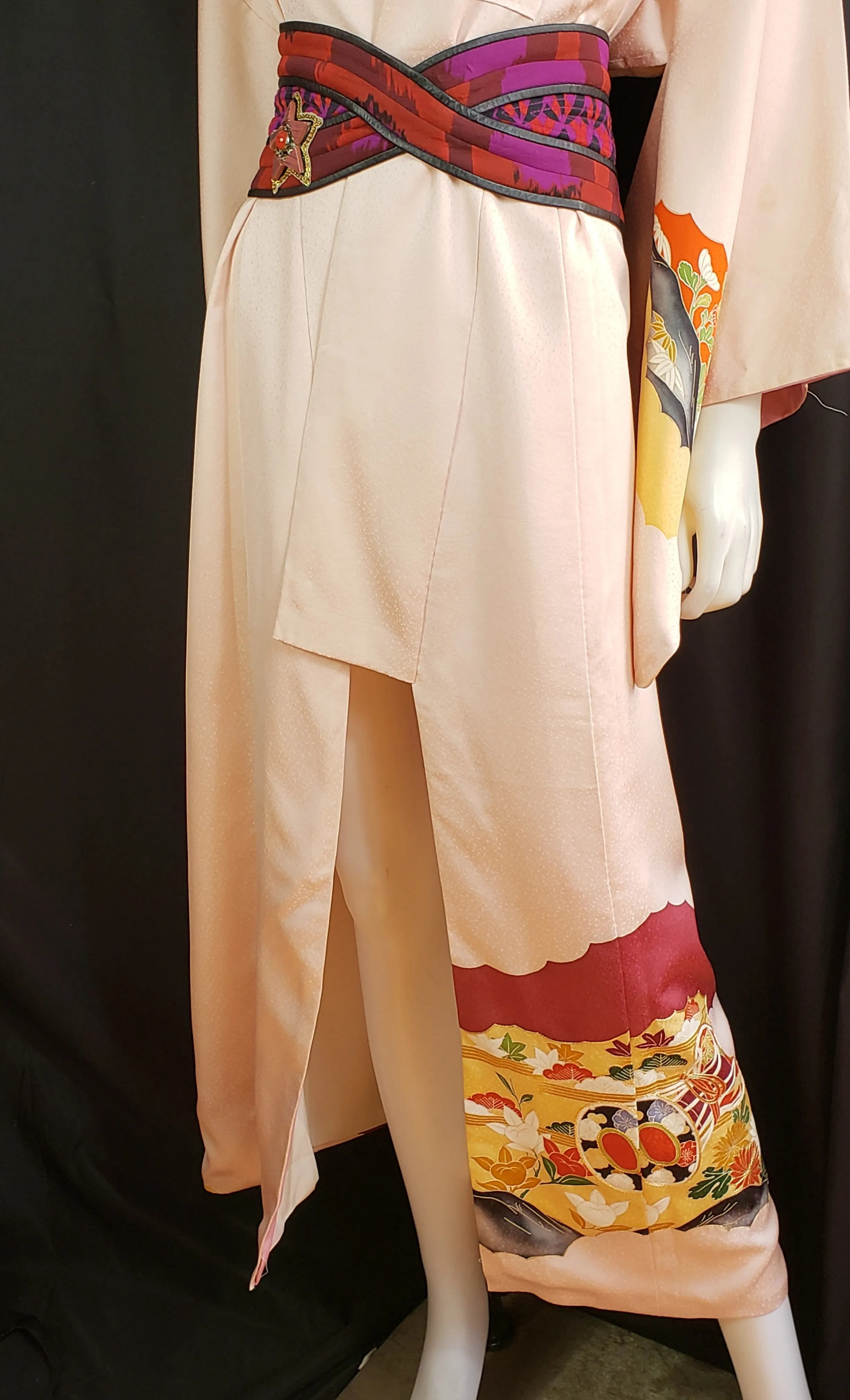 Vintage Japanese Silk Kimono O/S