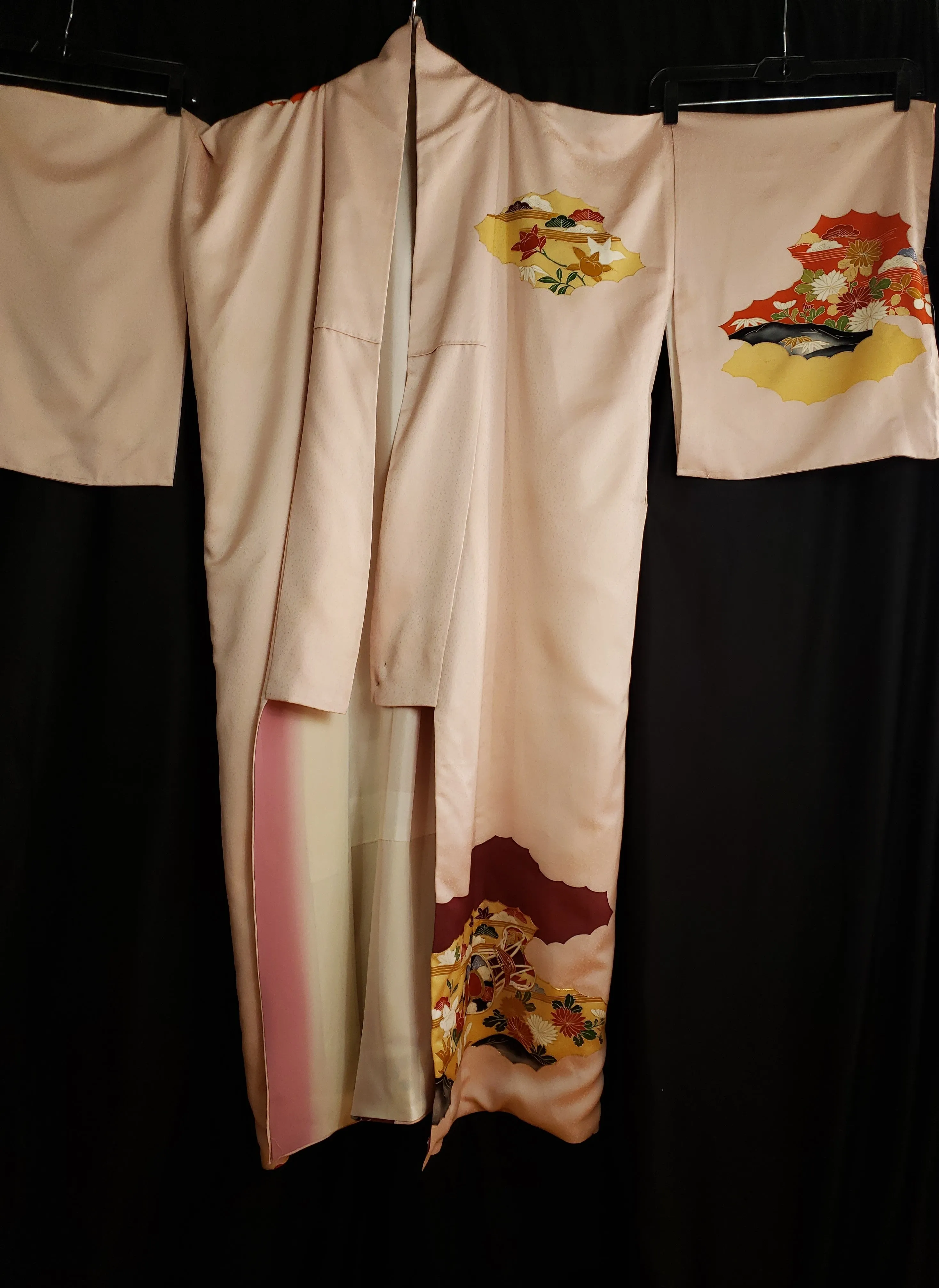 Vintage Japanese Silk Kimono O/S