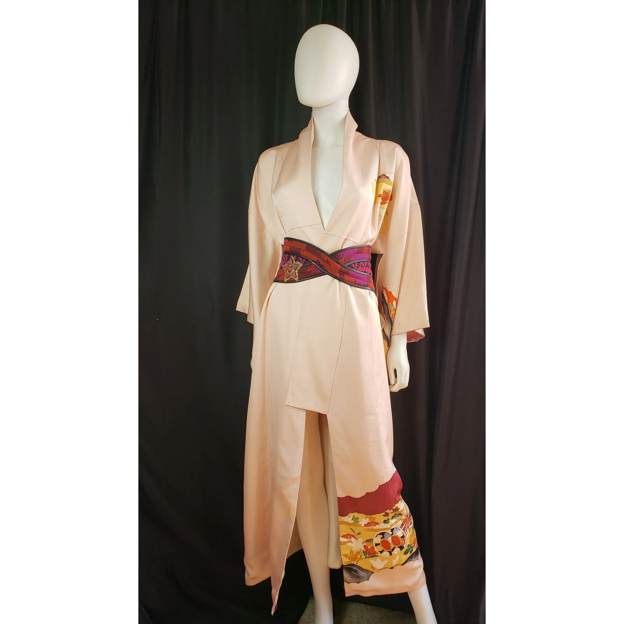 Vintage Japanese Silk Kimono O/S