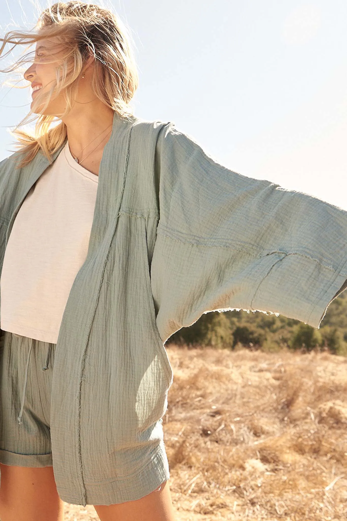 Wandering Soul Crinkle Cotton Kimono
