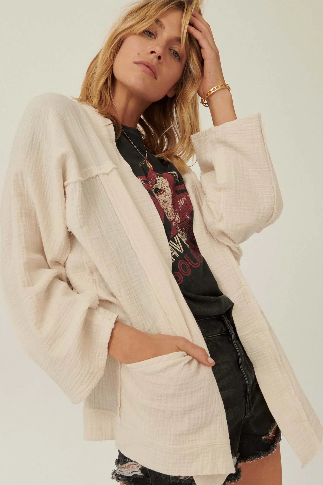 Wandering Soul Crinkle Cotton Kimono