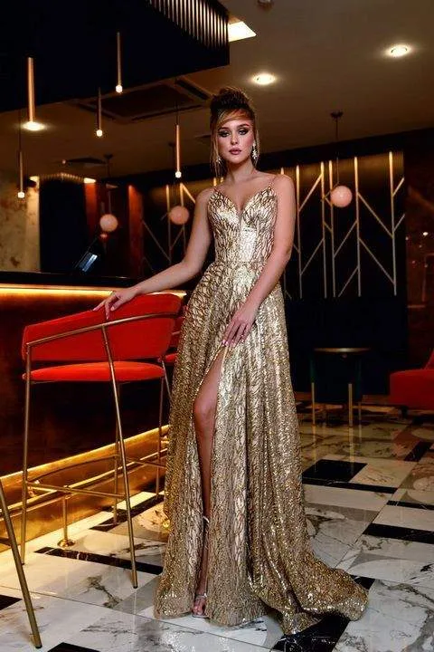 Zilla Golden Evening Dress
